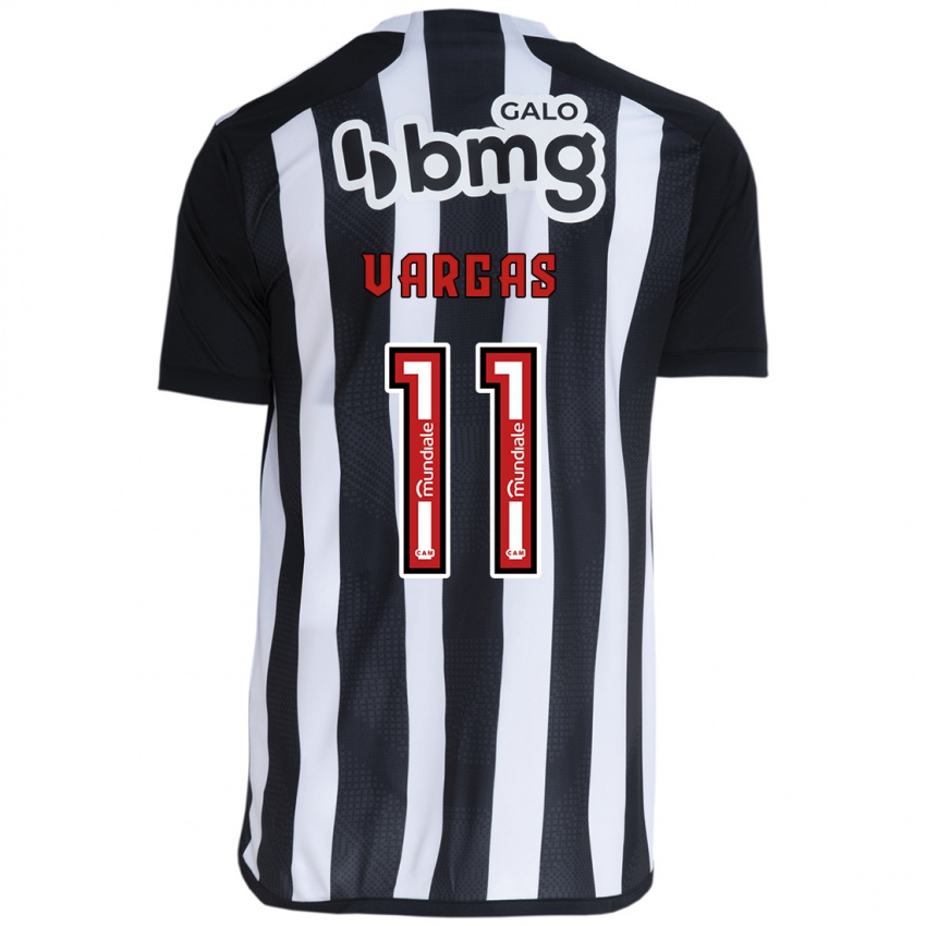 Homme Maillot Eduardo Vargas #11 Blanc Noir Tenues Domicile 2024/25 T-Shirt Belgique