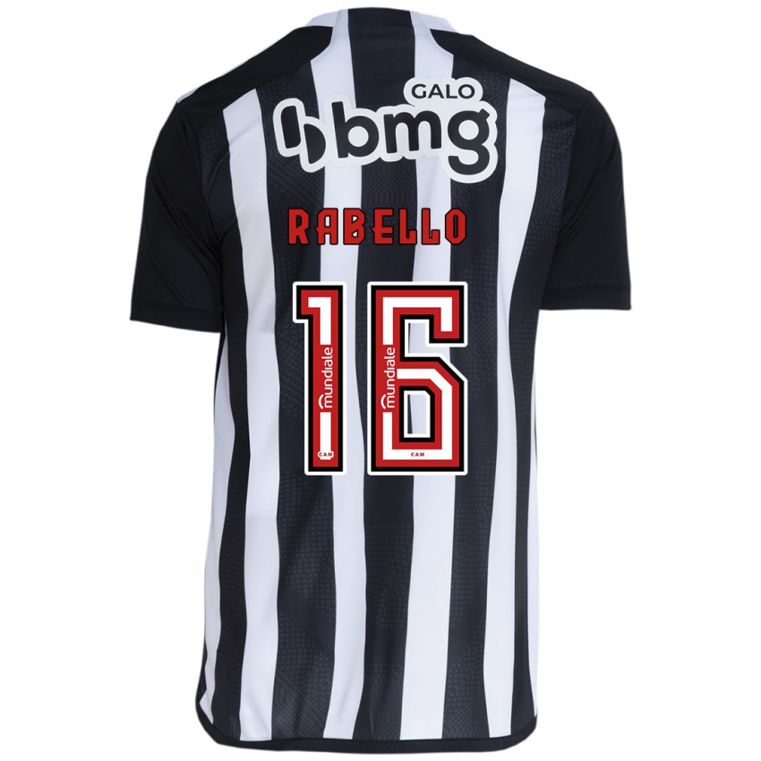 Homme Maillot Igor Rabello #16 Blanc Noir Tenues Domicile 2024/25 T-Shirt Belgique