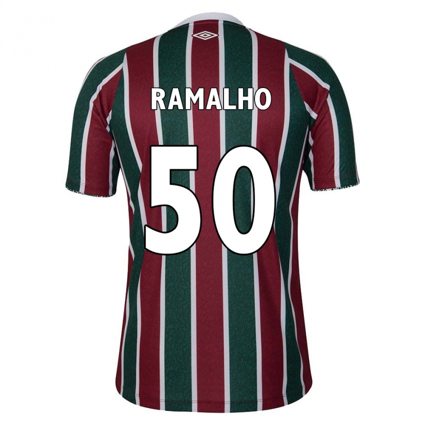 Homme Maillot Gustavo Ramalho #50 Vert Marron Blanc Tenues Domicile 2024/25 T-Shirt Belgique