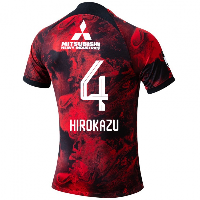 Herren Hirokazu Ishihara #4 Rot Schwarz Heimtrikot Trikot 2024/25 T-Shirt Belgien