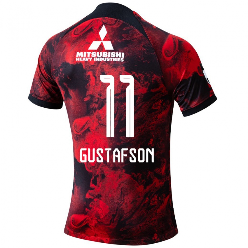 Herren Samuel Gustafson #11 Rot Schwarz Heimtrikot Trikot 2024/25 T-Shirt Belgien