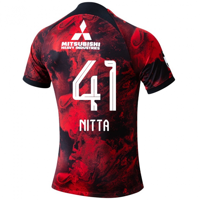 Herren Rio Nitta #41 Rot Schwarz Heimtrikot Trikot 2024/25 T-Shirt Belgien