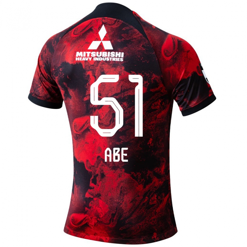 Herren Shintaro Abe #51 Rot Schwarz Heimtrikot Trikot 2024/25 T-Shirt Belgien