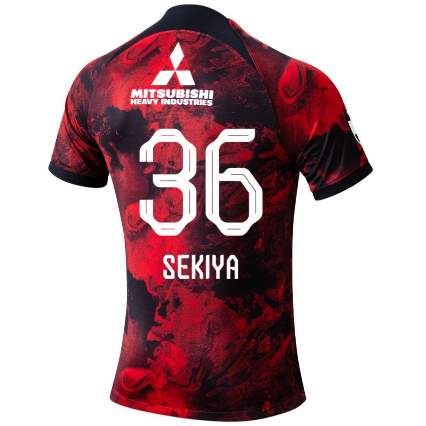 Herren Hikaru Sekiya #36 Rot Schwarz Heimtrikot Trikot 2024/25 T-Shirt Belgien