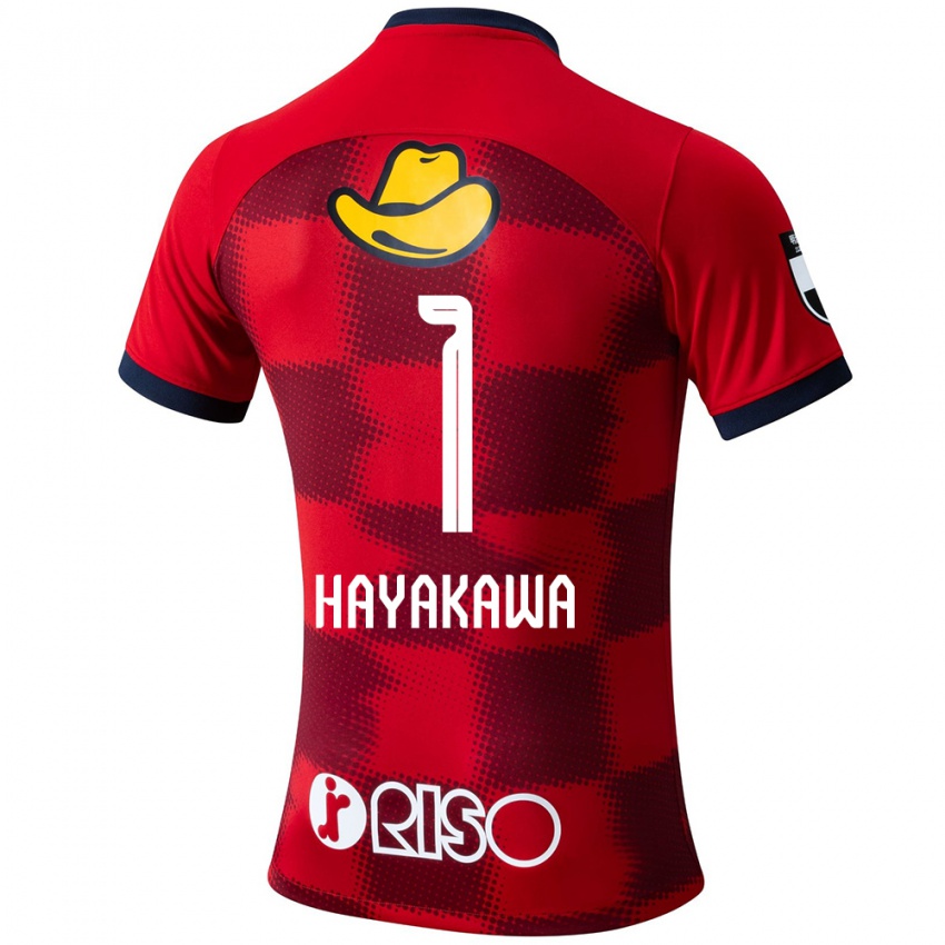 Homme Maillot Tomoki Hayakawa #1 Rouge Bleu Blanc Tenues Domicile 2024/25 T-Shirt Belgique