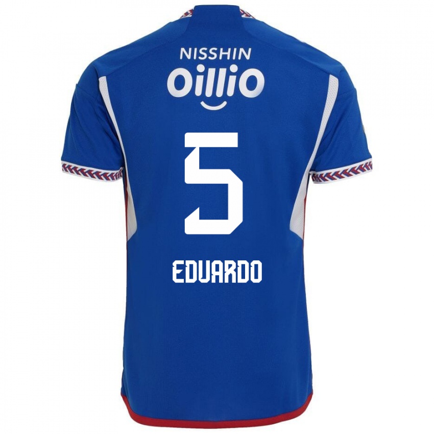 Heren Eduardo #5 Blauw Wit Rood Thuisshirt Thuistenue 2024/25 T-Shirt België