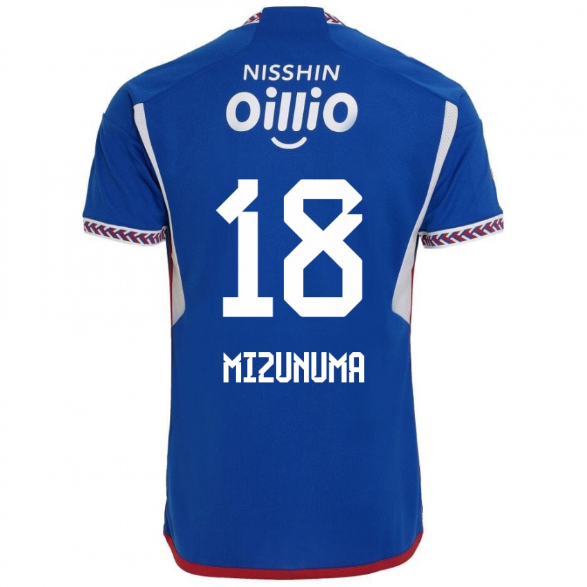 Heren Kota Mizunuma #18 Blauw Wit Rood Thuisshirt Thuistenue 2024/25 T-Shirt België