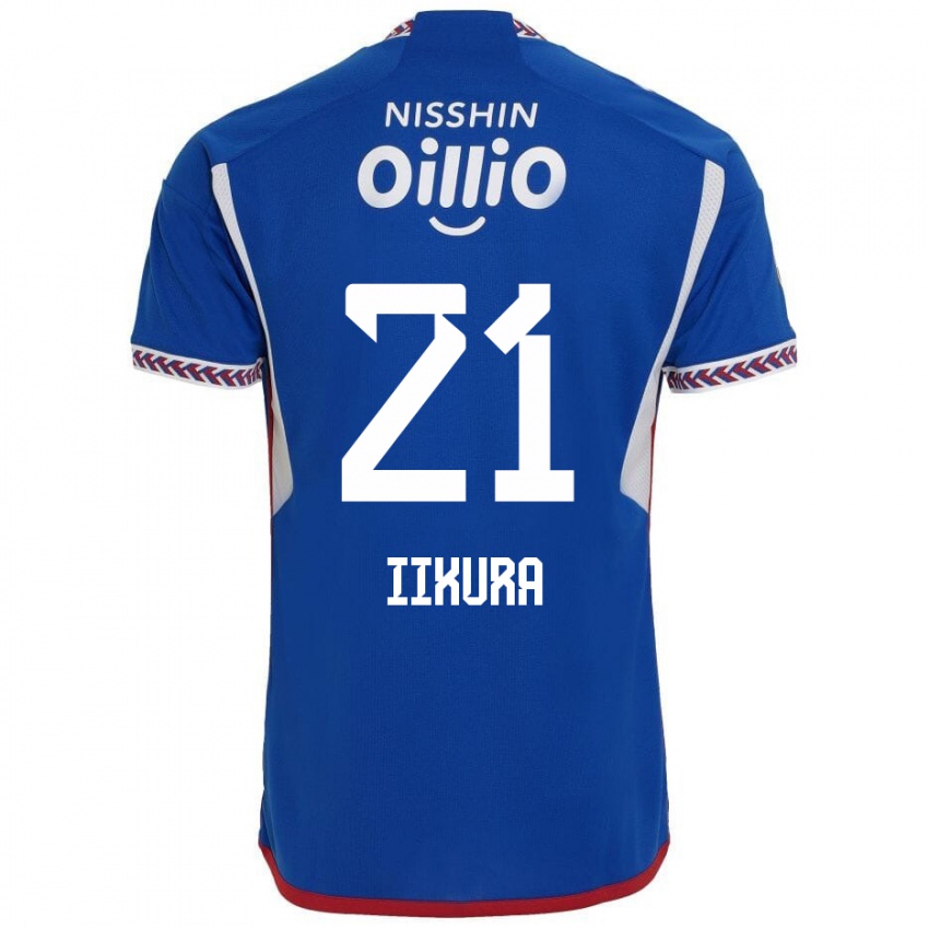 Homme Maillot Hiroki Iikura #21 Bleu Blanc Rouge Tenues Domicile 2024/25 T-Shirt Belgique