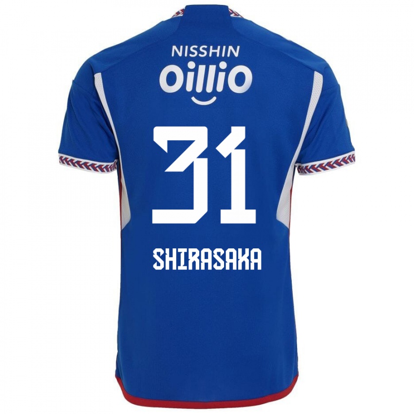 Heren Fuma Shirasaka #31 Blauw Wit Rood Thuisshirt Thuistenue 2024/25 T-Shirt België