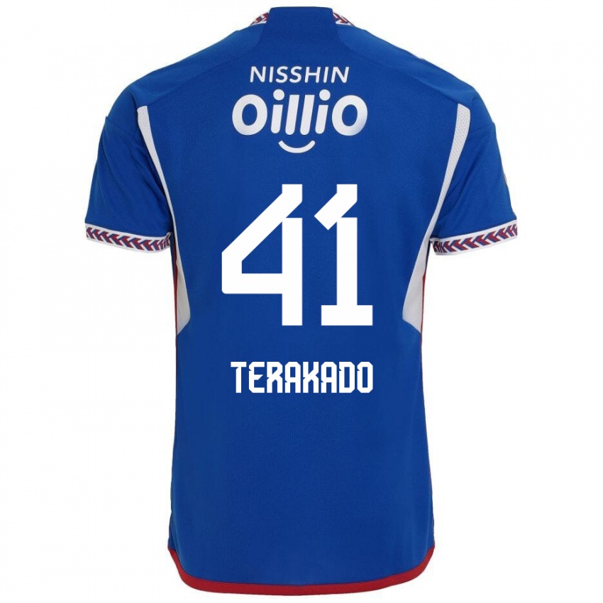 Heren Riku Terakado #41 Blauw Wit Rood Thuisshirt Thuistenue 2024/25 T-Shirt België