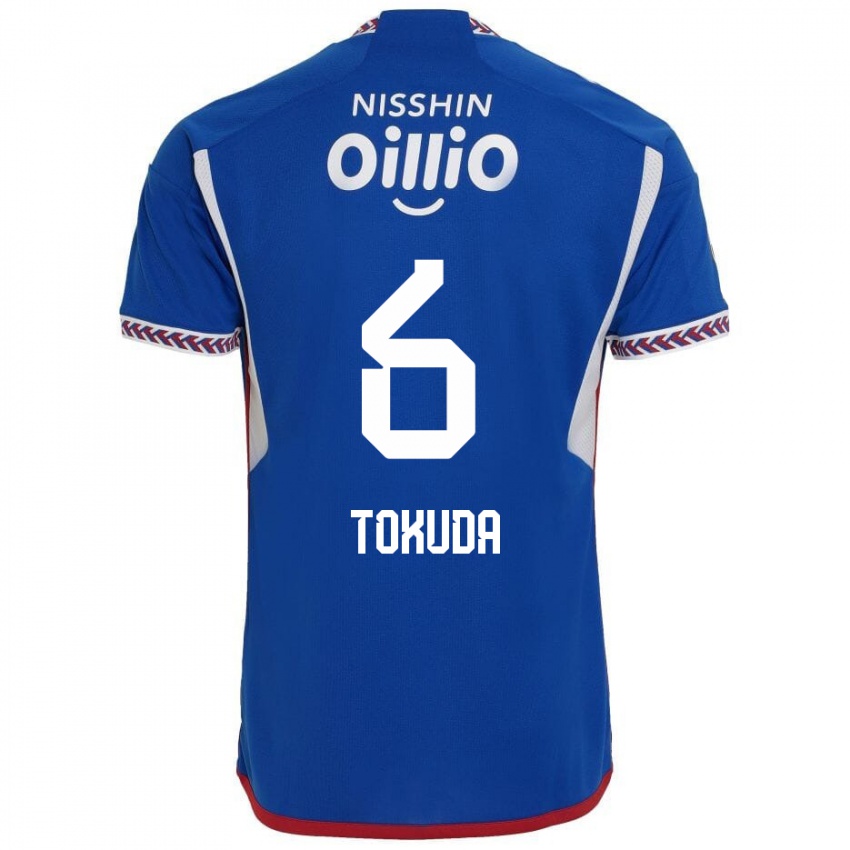 Heren Yuma Tokuda #6 Blauw Wit Rood Thuisshirt Thuistenue 2024/25 T-Shirt België