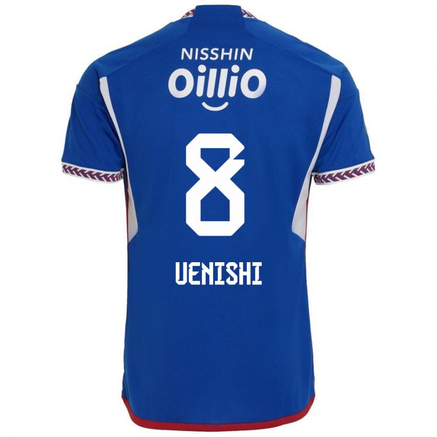 Heren Haruki Uenishi #8 Blauw Wit Rood Thuisshirt Thuistenue 2024/25 T-Shirt België