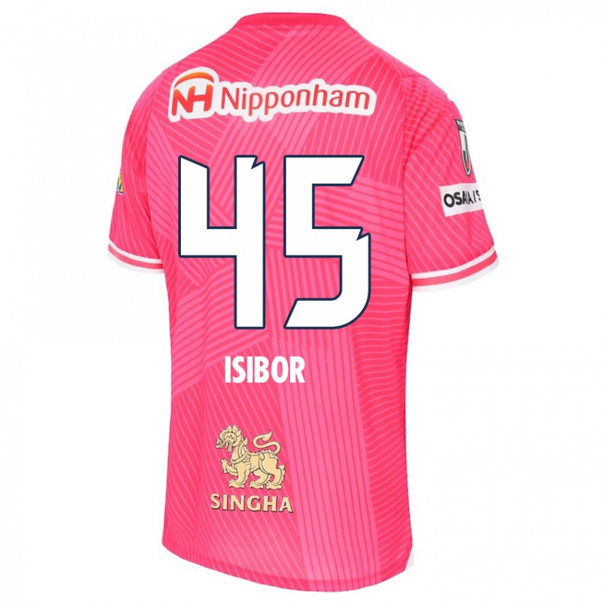 Homme Maillot Ken Isibor #45 Rose Blanc Tenues Domicile 2024/25 T-Shirt Belgique