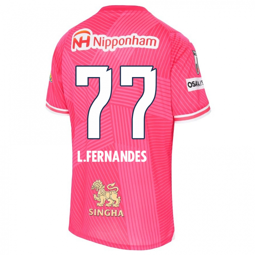 Homme Maillot Lucas Fernandes #77 Rose Blanc Tenues Domicile 2024/25 T-Shirt Belgique