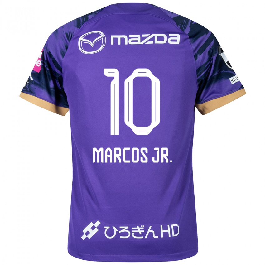 Homme Maillot Marcos Junior #10 Blanc Violet Tenues Domicile 2024/25 T-Shirt Belgique