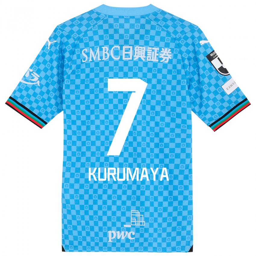 Homme Maillot Shintaro Kurumaya #7 Bleu Azur Tenues Domicile 2024/25 T-Shirt Belgique