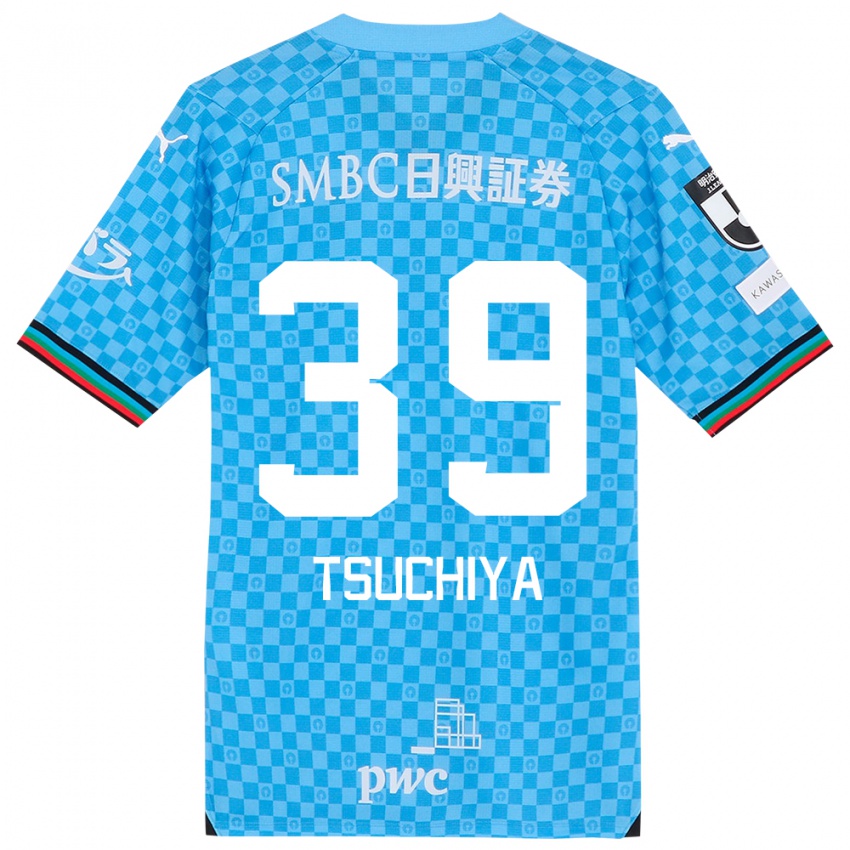 Homme Maillot Kaito Tsuchiya #39 Bleu Azur Tenues Domicile 2024/25 T-Shirt Belgique