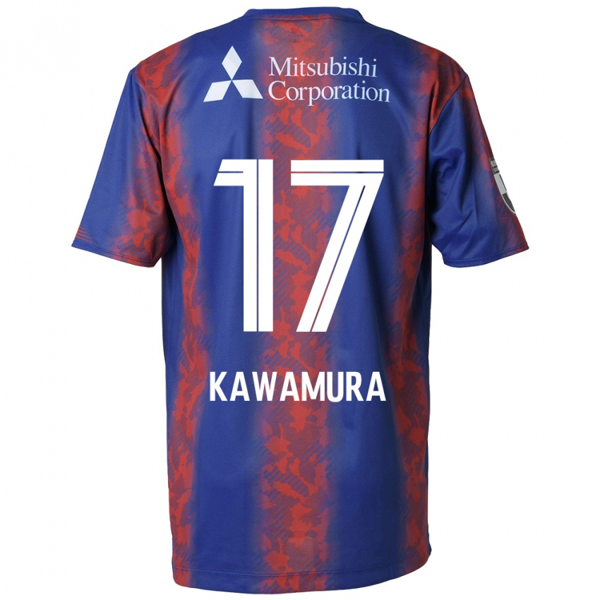 Herren Riku Kawamura #17 Blau Rot Heimtrikot Trikot 2024/25 T-Shirt Belgien