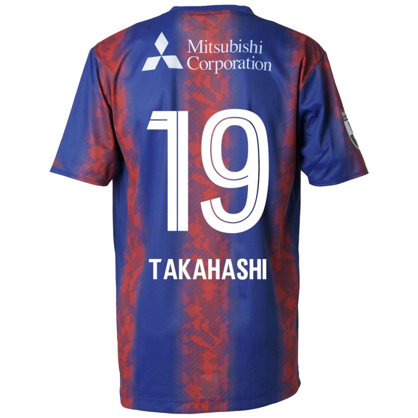 Homme Maillot Yuya Takahashi #19 Bleu Rouge Tenues Domicile 2024/25 T-Shirt Belgique