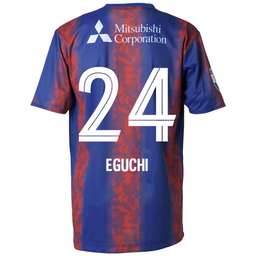 Heren Kaito Eguchi #24 Blauw Rood Thuisshirt Thuistenue 2024/25 T-Shirt België