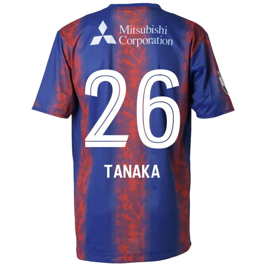 Herren Haruto Tanaka #26 Blau Rot Heimtrikot Trikot 2024/25 T-Shirt Belgien