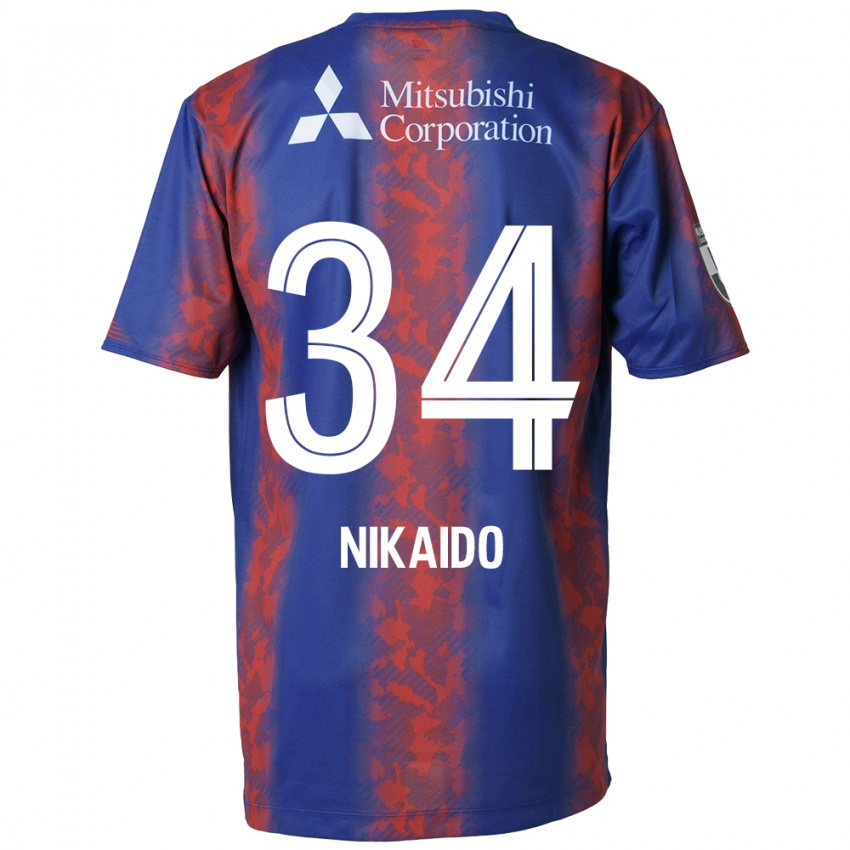 Heren Rintaro Nikaido #34 Blauw Rood Thuisshirt Thuistenue 2024/25 T-Shirt België