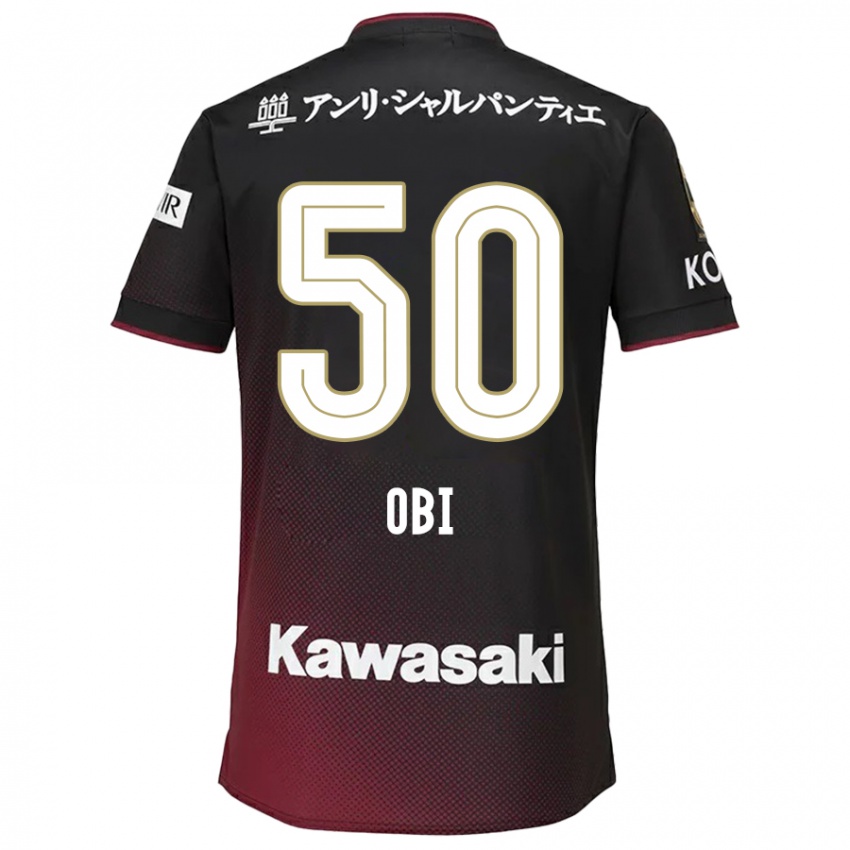 Homme Maillot Powell Obinna Obi #50 Noir Rouge Tenues Domicile 2024/25 T-Shirt Belgique