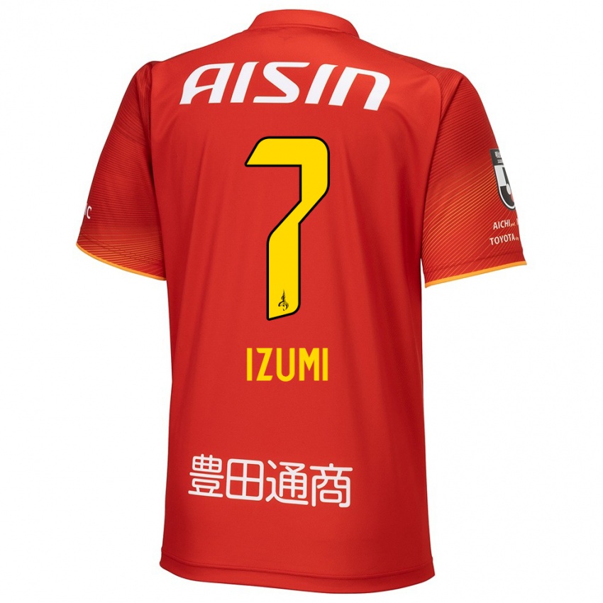 Herren Ryuji Izumi #7 Rot Weiß Gelb Heimtrikot Trikot 2024/25 T-Shirt Belgien