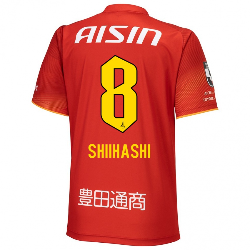 Herren Keiya Shiihashi #8 Rot Weiß Gelb Heimtrikot Trikot 2024/25 T-Shirt Belgien