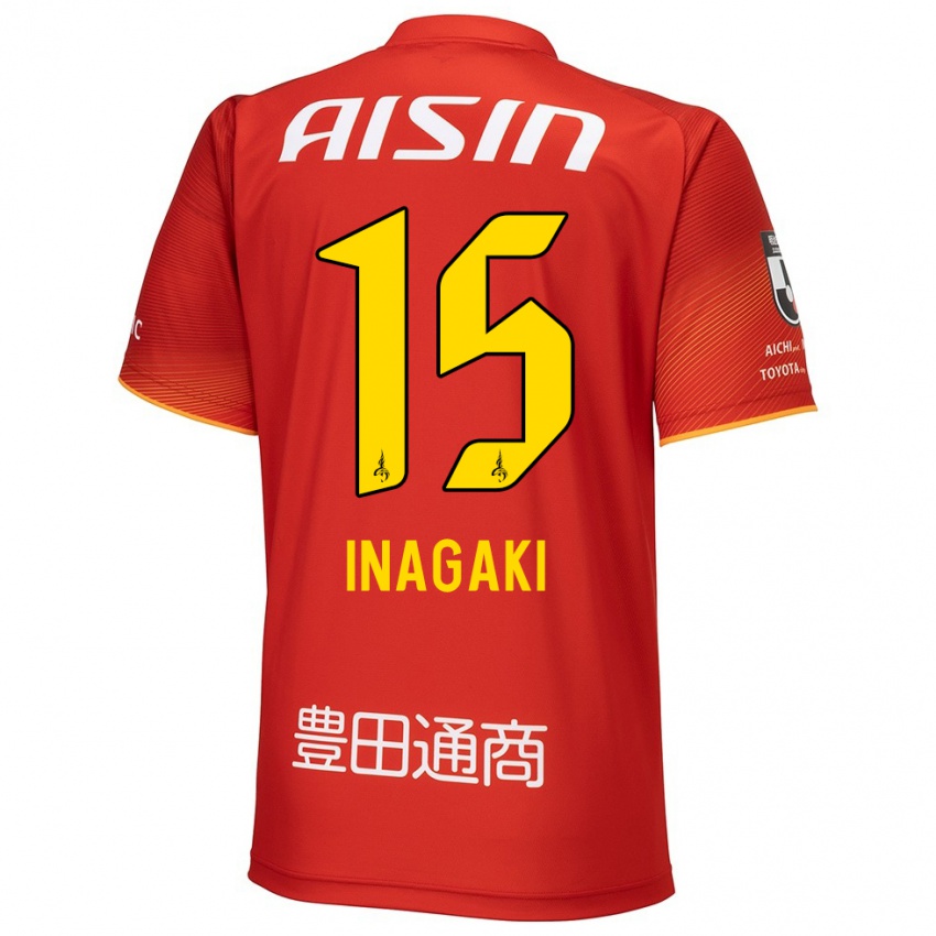 Herren Sho Inagaki #15 Rot Weiß Gelb Heimtrikot Trikot 2024/25 T-Shirt Belgien