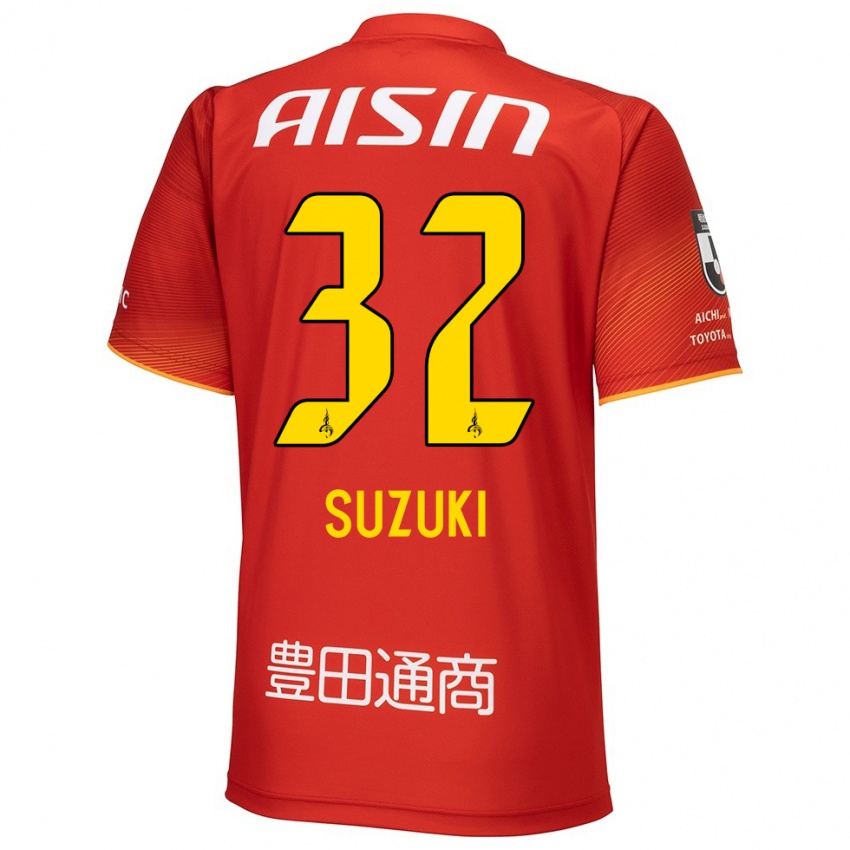 Herren Haruto Suzuki #32 Rot Weiß Gelb Heimtrikot Trikot 2024/25 T-Shirt Belgien