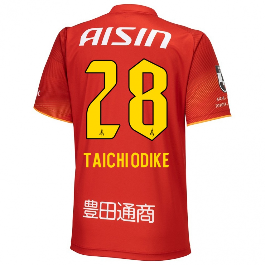 Herren Chisom Taichi Odike #28 Rot Weiß Gelb Heimtrikot Trikot 2024/25 T-Shirt Belgien