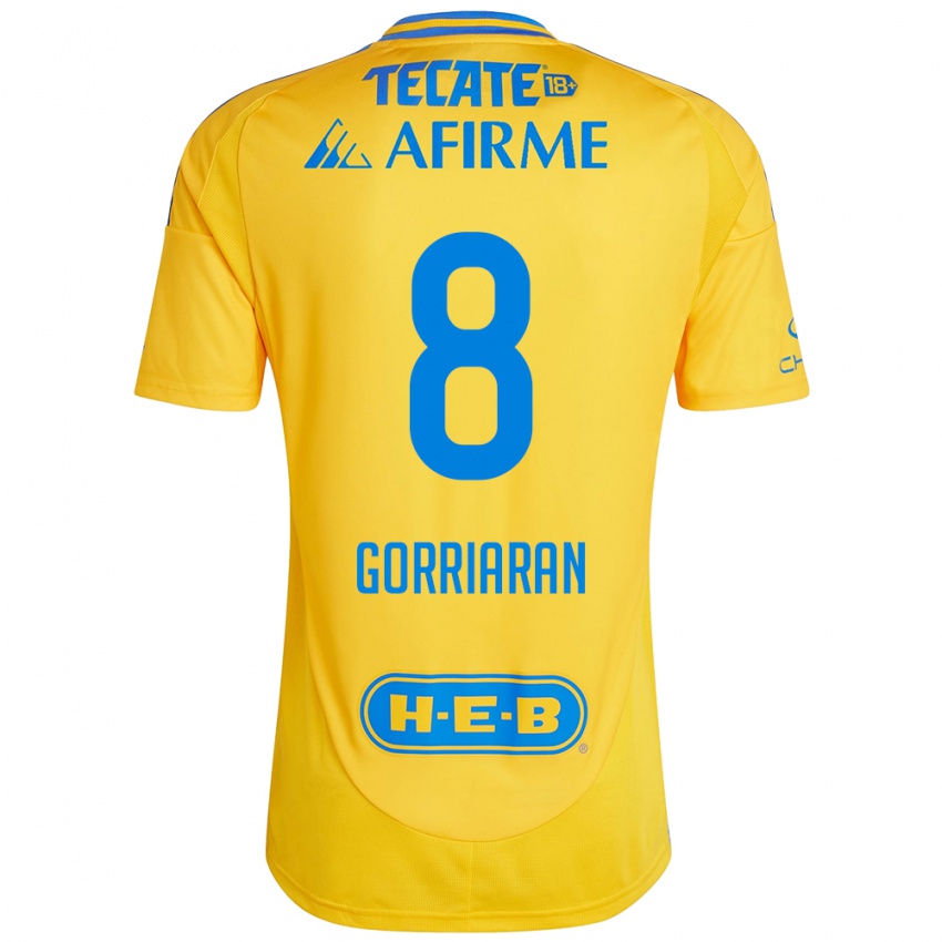 Heren Fernando Gorriaran #8 Goud Geel Thuisshirt Thuistenue 2024/25 T-Shirt België