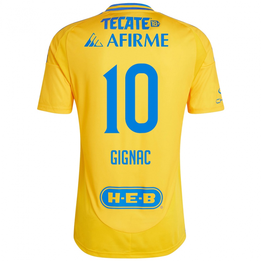 Herren Andre-Pierre Gignac #10 Goldgelb Heimtrikot Trikot 2024/25 T-Shirt Belgien