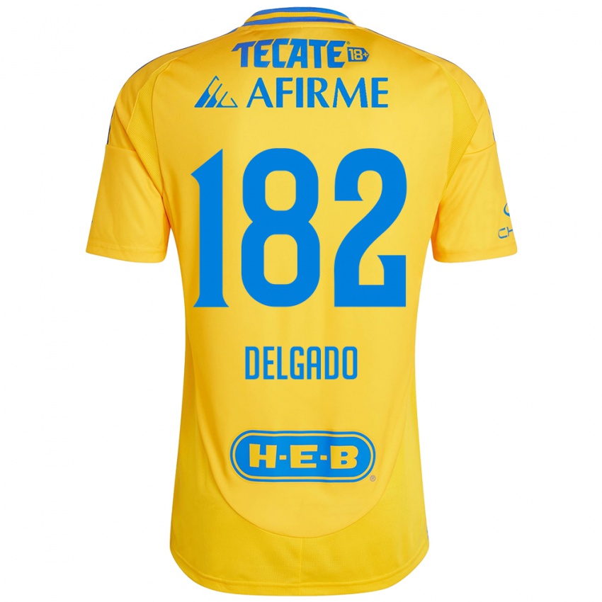 Herren Arturo Delgado #182 Goldgelb Heimtrikot Trikot 2024/25 T-Shirt Belgien