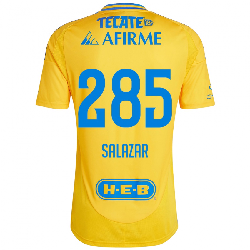 Herren Bryan Salazar #285 Goldgelb Heimtrikot Trikot 2024/25 T-Shirt Belgien