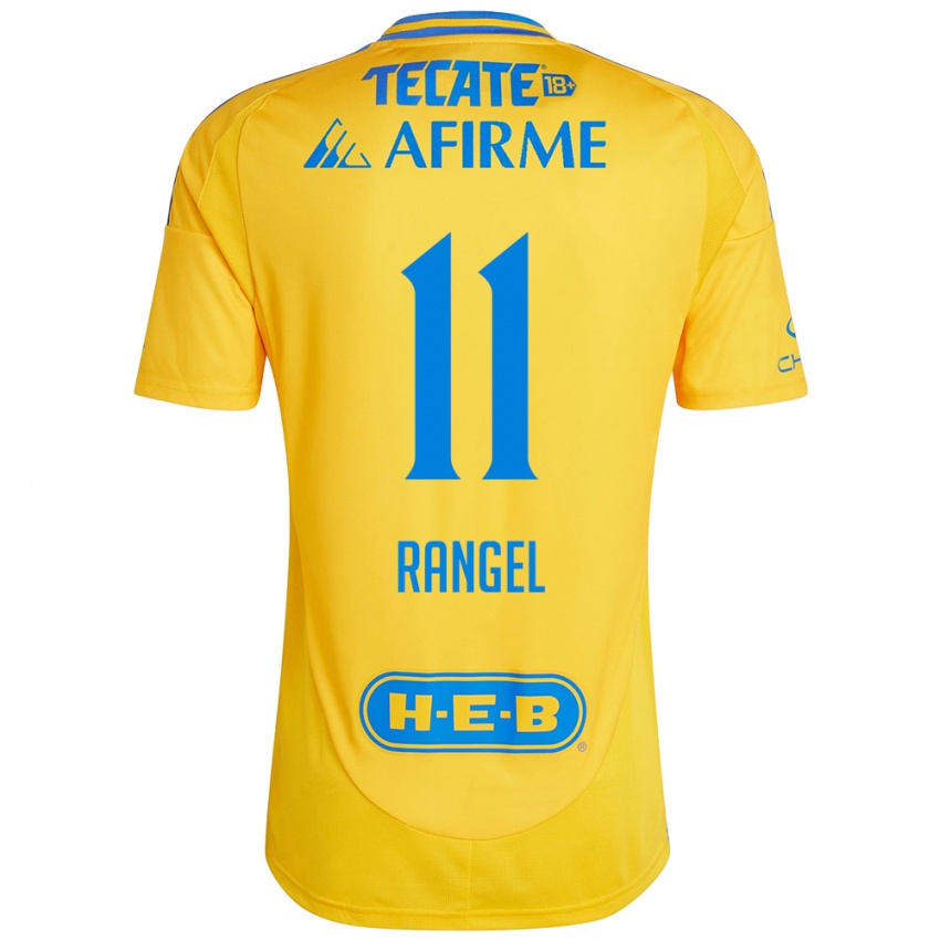 Homme Maillot Nayeli Rangel #11 Or Jaune Tenues Domicile 2024/25 T-Shirt Belgique