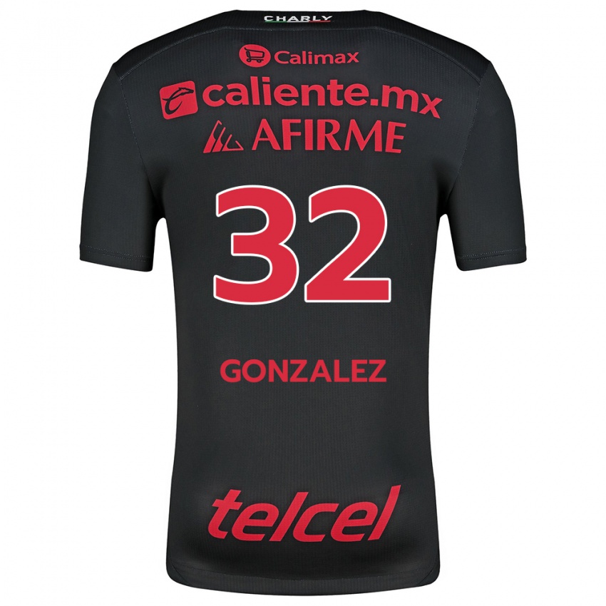 Herren Carlos Gonzalez #32 Schwarz Rot Heimtrikot Trikot 2024/25 T-Shirt Belgien