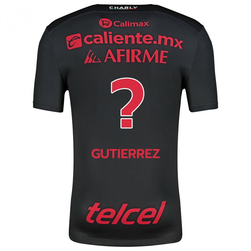 Homme Maillot Dayán Gutiérrez #0 Noir Rouge Tenues Domicile 2024/25 T-Shirt Belgique