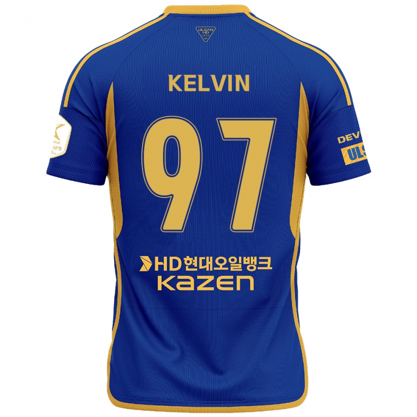 Herren Kelvin #97 Blau Gelb Heimtrikot Trikot 2024/25 T-Shirt Belgien