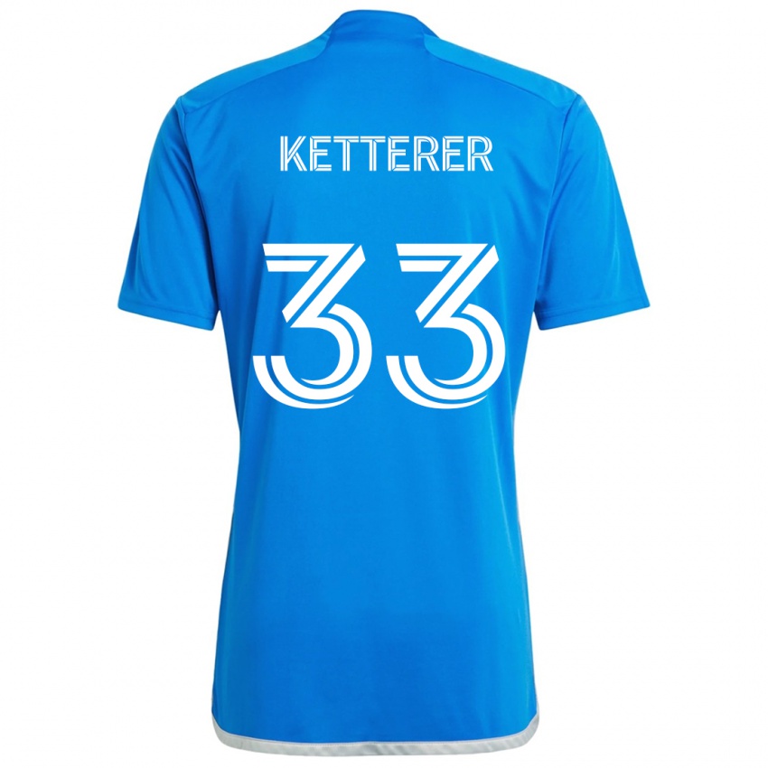 Heren Logan Ketterer #33 Blauw Wit Thuisshirt Thuistenue 2024/25 T-Shirt België