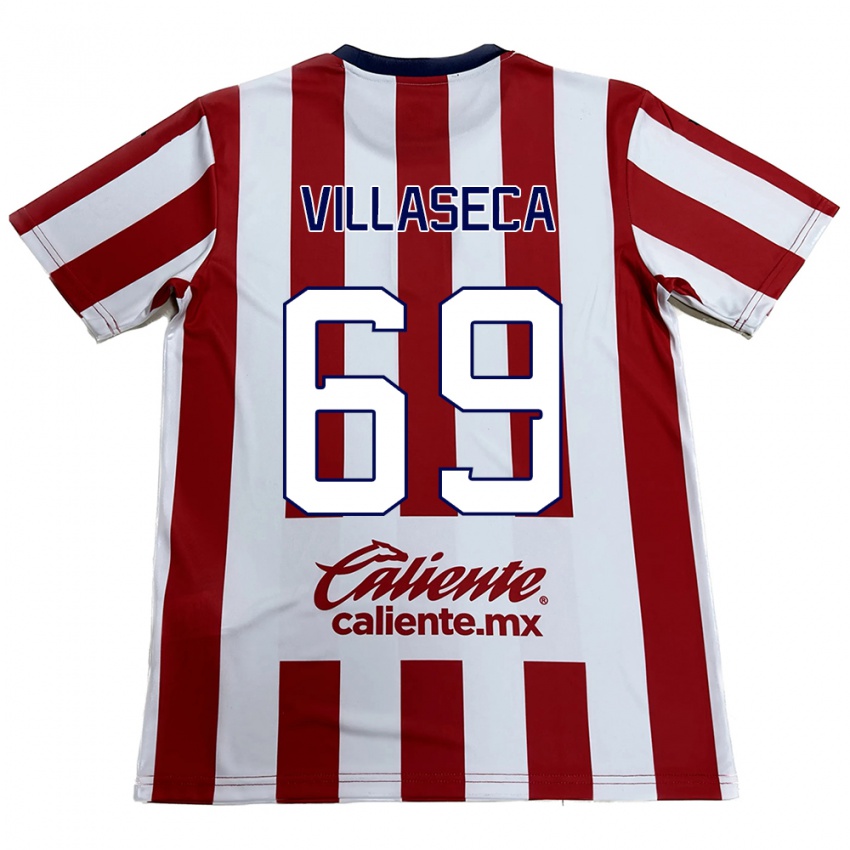 Heren Daniel Villaseca #69 Rood Wit Thuisshirt Thuistenue 2024/25 T-Shirt België