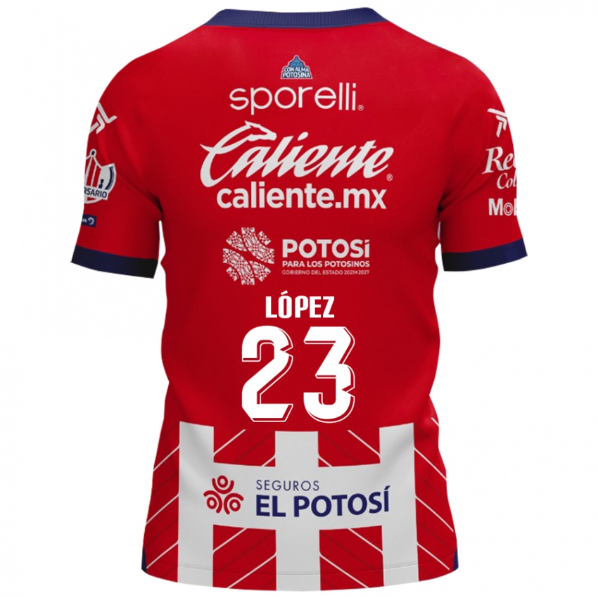 Heren César López #23 Rood Wit Thuisshirt Thuistenue 2024/25 T-Shirt België