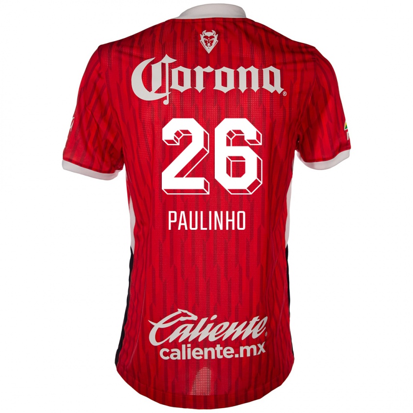 Heren Paulinho #26 Rood Wit Thuisshirt Thuistenue 2024/25 T-Shirt België