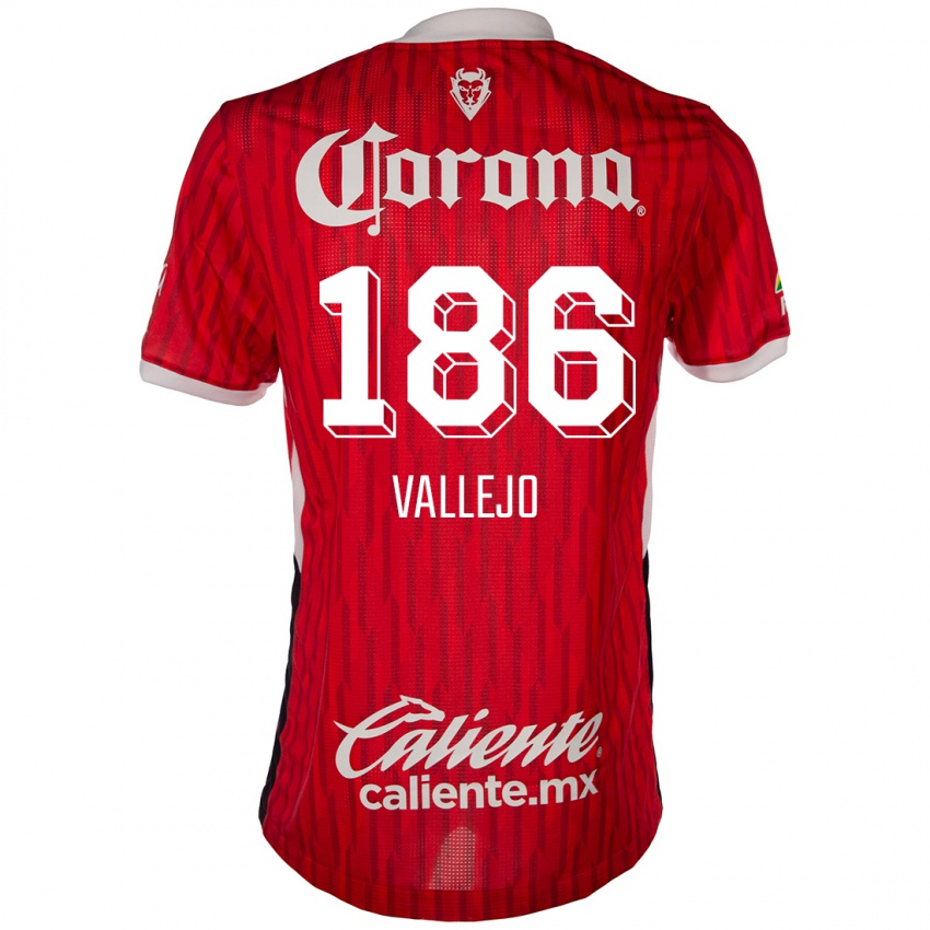 Heren Saúl Vallejo #186 Rood Wit Thuisshirt Thuistenue 2024/25 T-Shirt België