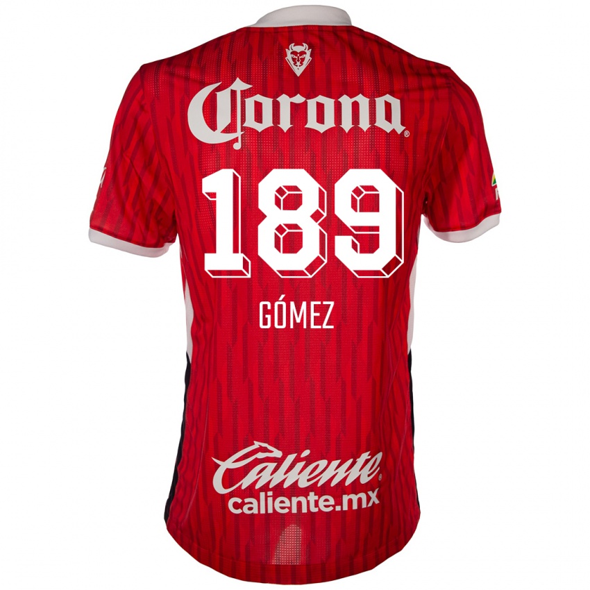 Homme Maillot Enrique Gómez #189 Rouge Blanc Tenues Domicile 2024/25 T-Shirt Belgique