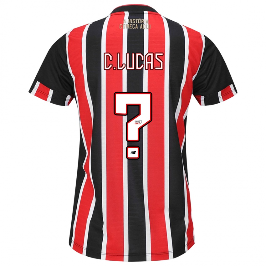 Heren Cauã Lucas #0 Zwart Rood Wit Uitshirt Uittenue 2024/25 T-Shirt België