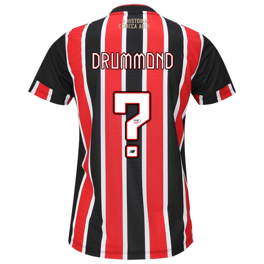 Heren Lucca Drummond #0 Zwart Rood Wit Uitshirt Uittenue 2024/25 T-Shirt België