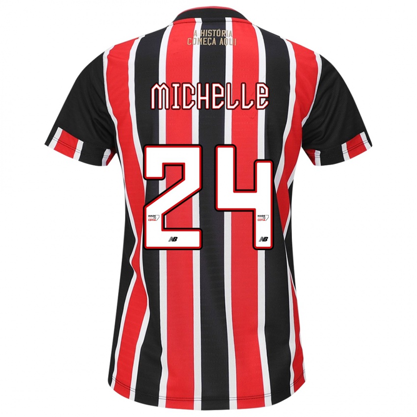 Heren Michelle #24 Zwart Rood Wit Uitshirt Uittenue 2024/25 T-Shirt België