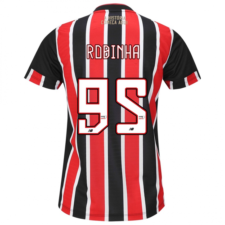 Heren Robinha #95 Zwart Rood Wit Uitshirt Uittenue 2024/25 T-Shirt België